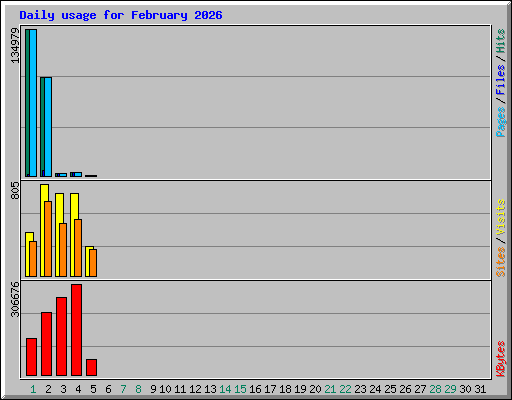 Daily usage for February 2026