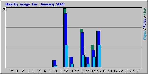 Hourly usage for January 2005