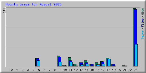 Hourly usage for August 2005