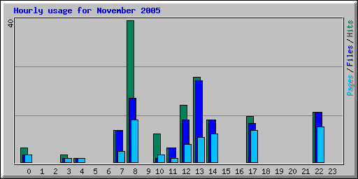 Hourly usage for November 2005