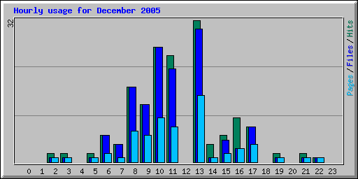 Hourly usage for December 2005