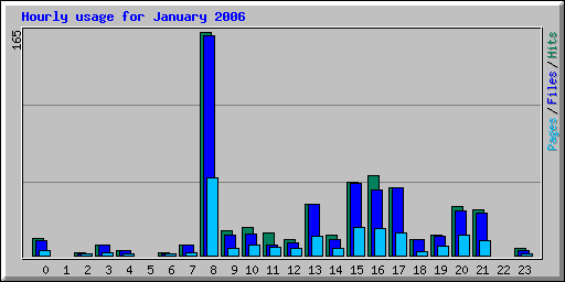 Hourly usage for January 2006