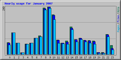 Hourly usage for January 2007