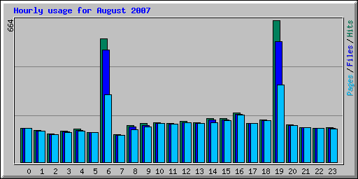Hourly usage for August 2007