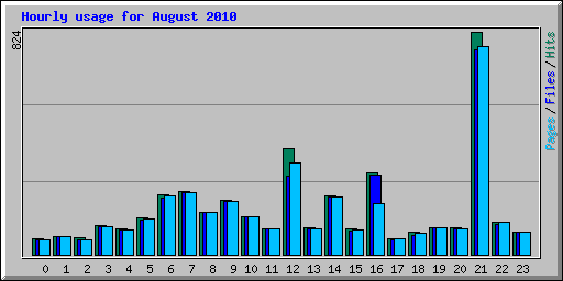 Hourly usage for August 2010