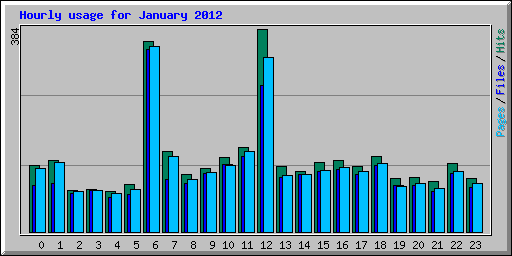 Hourly usage for January 2012