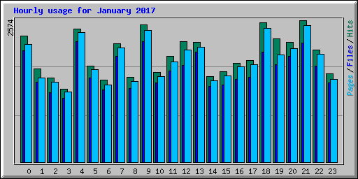 Hourly usage for January 2017