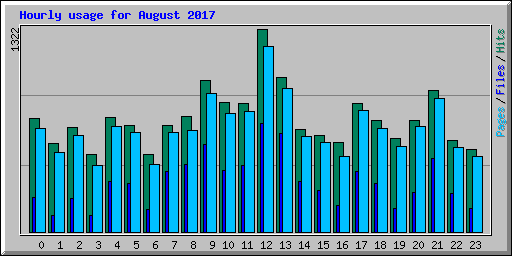 Hourly usage for August 2017
