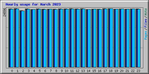 Hourly usage for March 2023