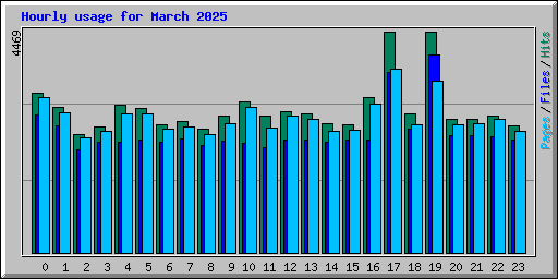 Hourly usage for March 2025